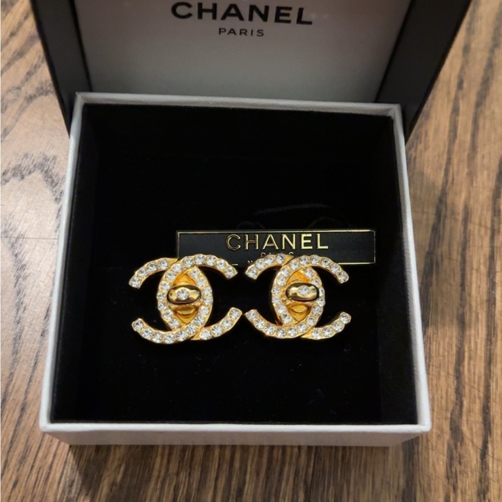 CHANEL Gold and Silver Earrings